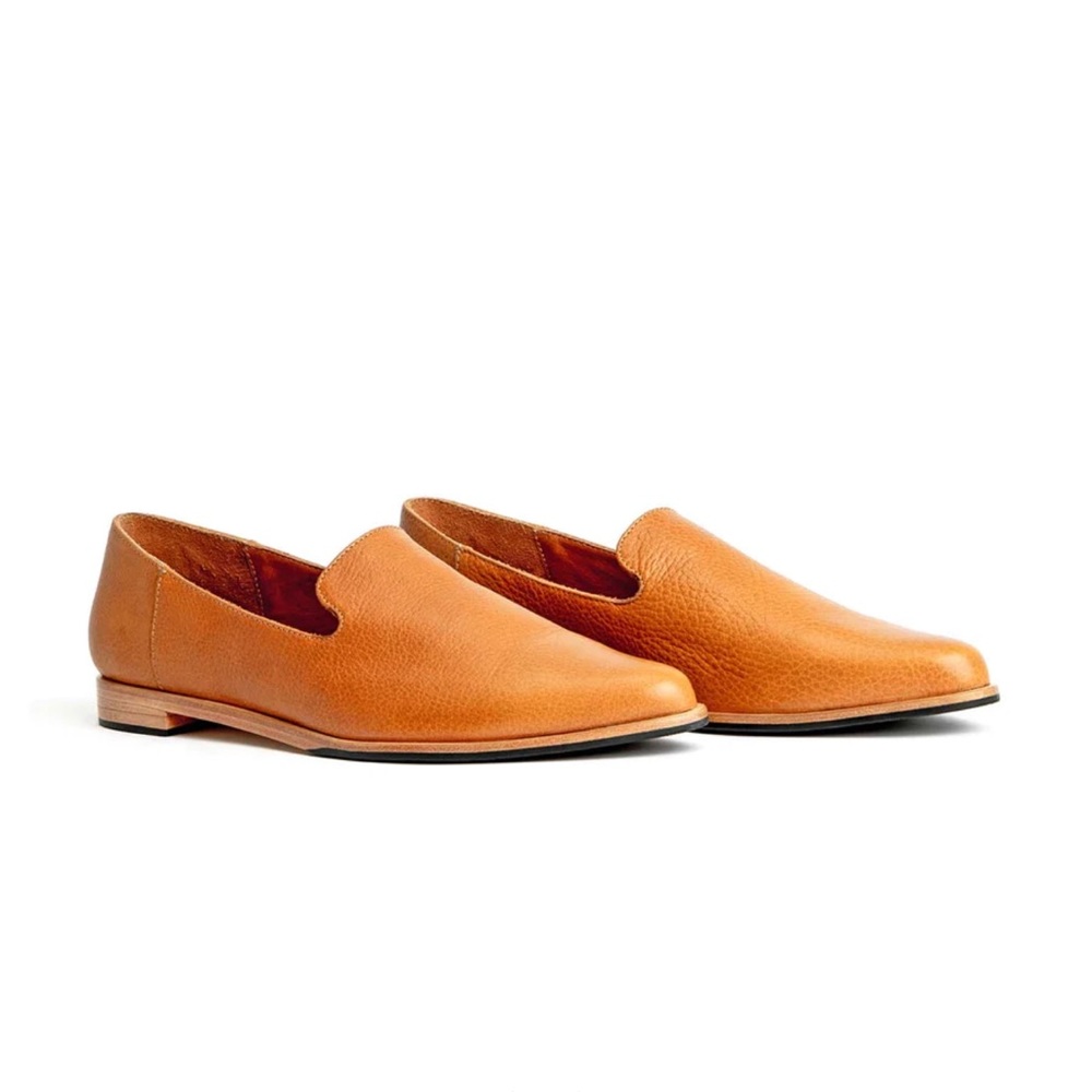 Patina pointed leather flats